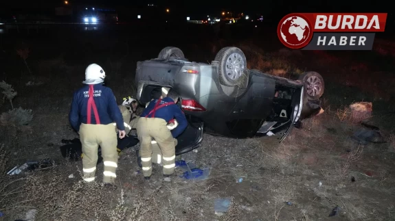 Takla atan aracın sürücüsü kaza sonrası kayıplara karıştı.